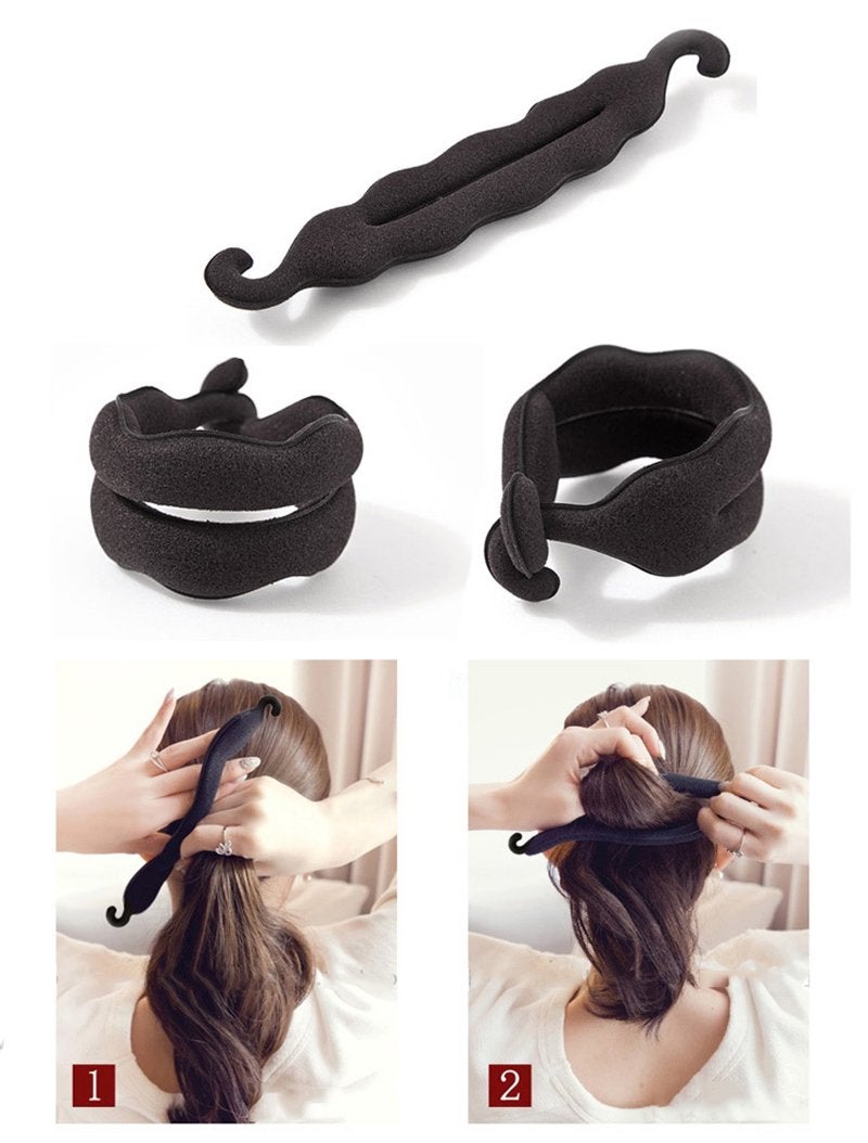 Semilyn Hair Braiding Tool Hair Accessories For Women Hair Styling Set Hair Topsy Tail Tools Haircut Clamp Hair Bun Maker Hairpins Roller Braid Twist Sponge Hair Design Styling Tools for Hair Styles - Image 2